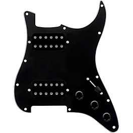 920d Custom HH Loaded Pickguard for Strat With Uncovered Cool Kids Humbuckers and S5W-HH Wiring Harness Black