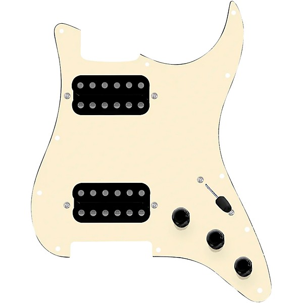 920d Custom HH Loaded Pickguard for Strat With Uncovered Cool Kids Humbuckers and S5W-HH Wiring Harness Aged White