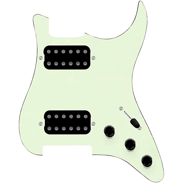 920d Custom HH Loaded Pickguard for Strat With Uncovered Cool Kids Humbuckers and S5W-HH Wiring Harness Mint Green