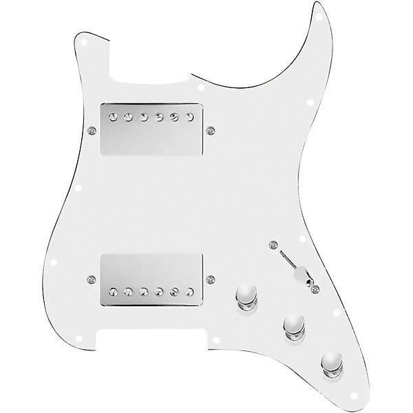 920d Custom HH Loaded Pickguard for Strat With Nickel Cool Kids Humbuckers and S5W-HH Wiring Harness White