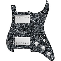 920D Custom HH Loaded Pickguard for Strat With Nickel Cool Kids Humbuckers and S5W-HH Wiring Harness Black Pearl