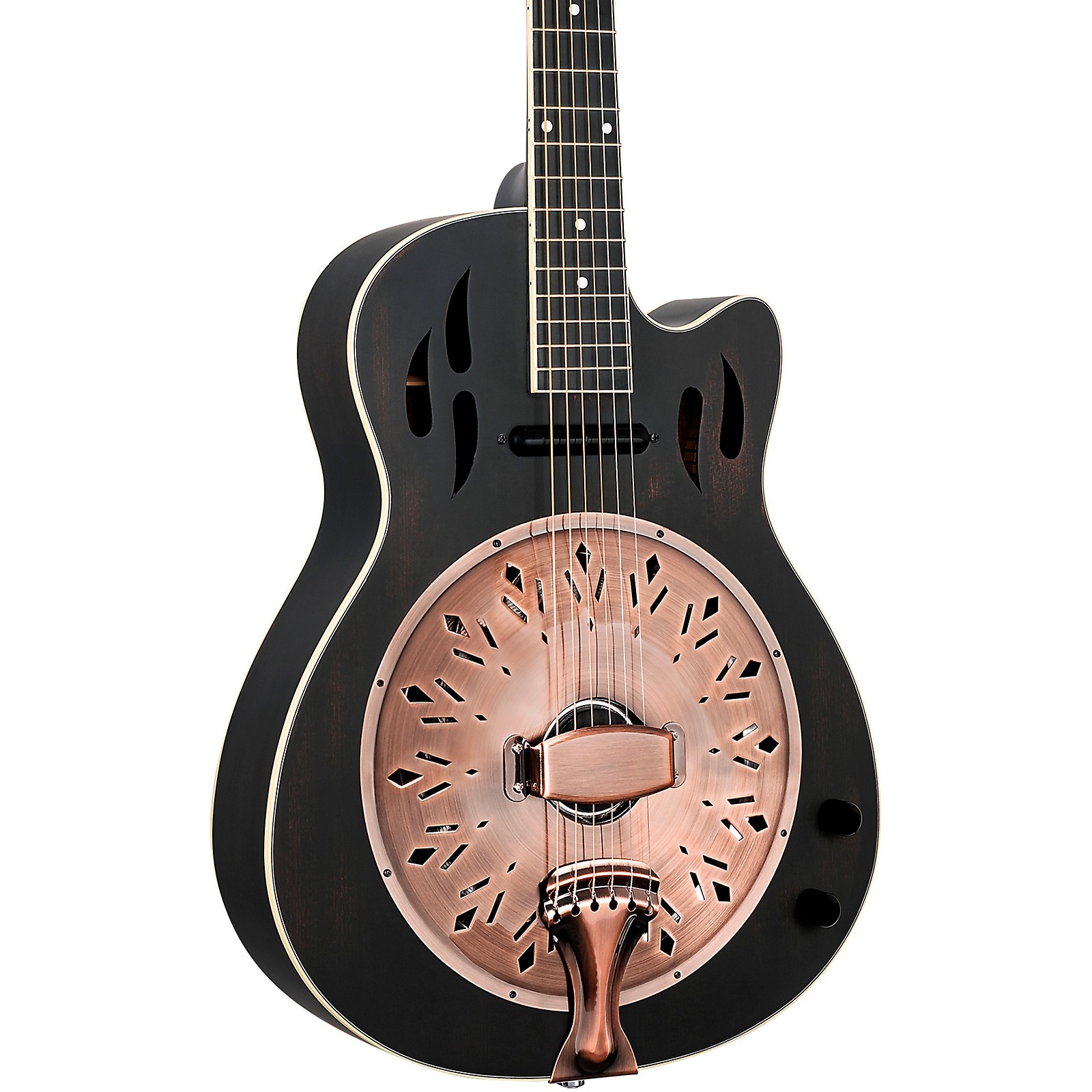 Ortega RRG40CEDBK Concert Cutaway AcousticElectric Resonator Guitar