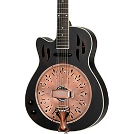 Ortega RRG40CE-DBK Left-Handed Concert Cutaway Acoustic-Electric Resonator Guitar Black