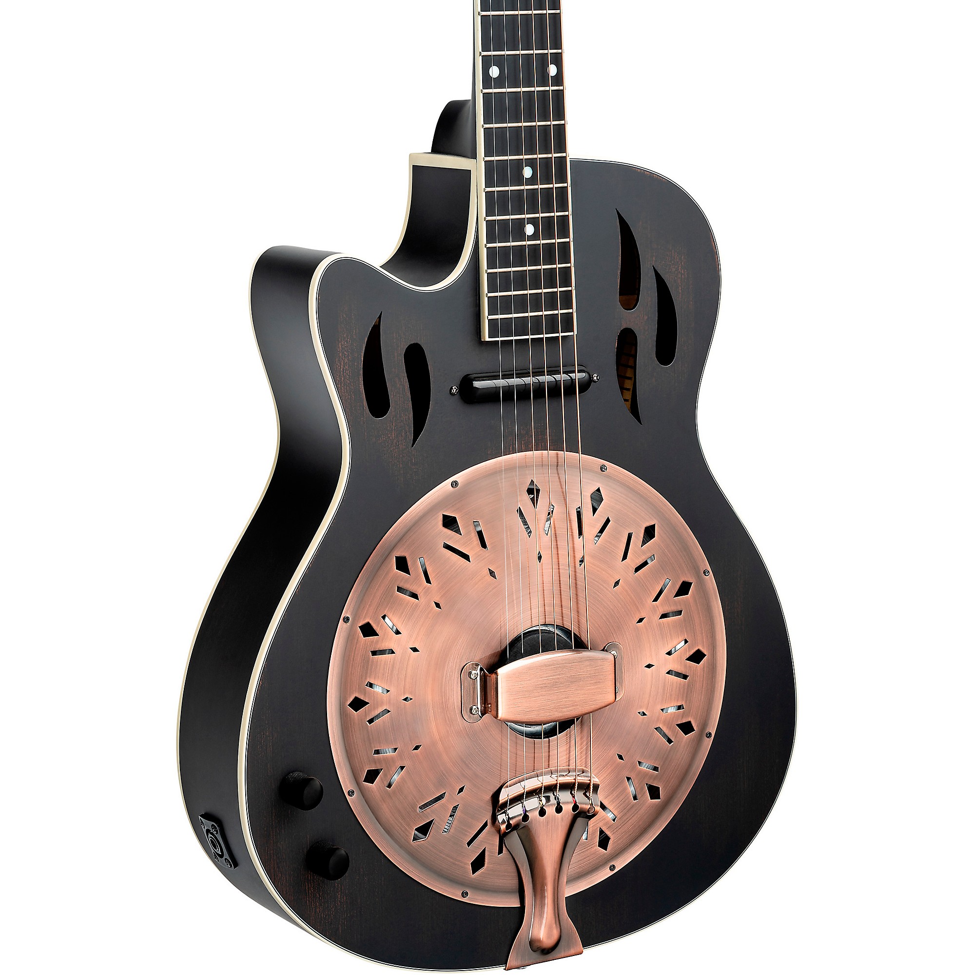 Ortega RRG40CE-DBK Left-Handed Concert Cutaway Acoustic-Electric