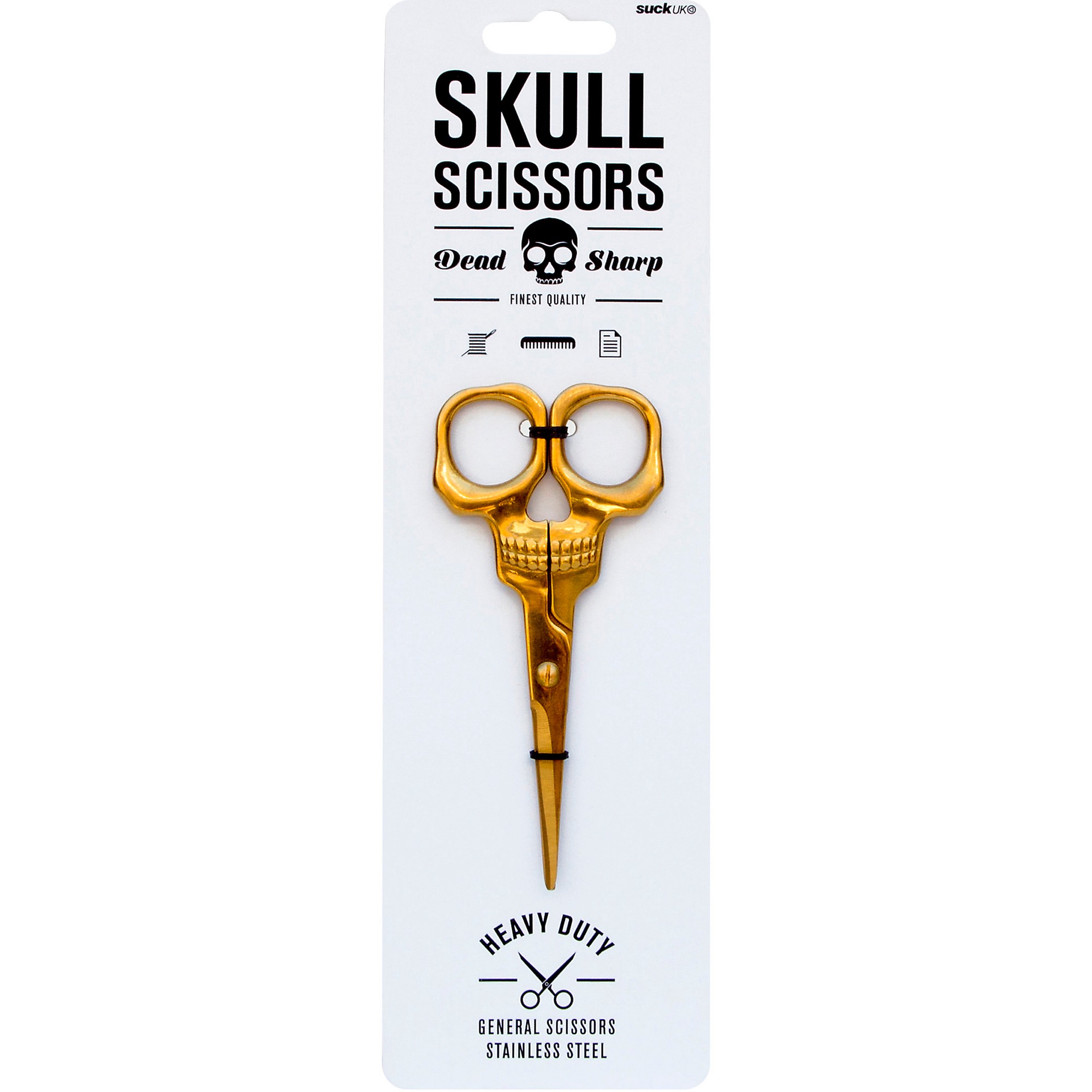 Skull Scissors Brass - Galen Leather