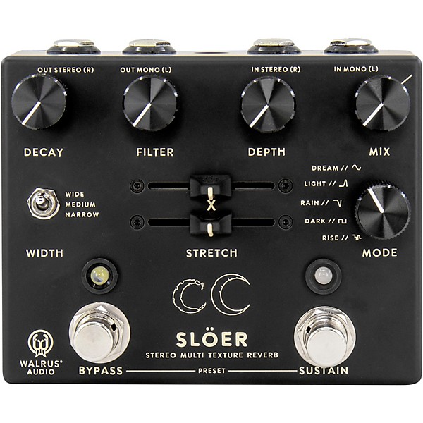 Walrus Audio SLOER Stereo Ambient Reverb Effects Pedal Black