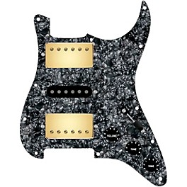 ... 920d Custom HSH Loaded Pickguard for Stratocaster With Gold Smoothie Humbuckers, Black Texas Vintage Pickups and S5W-HSH Wiring Harness Black Pearl