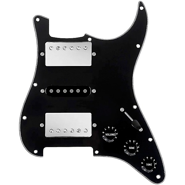 920d Custom HSH Loaded Pickguard for Stratocaster With Nickel Smoothie Humbuckers, Black Texas Vintage Pickups and S5W-HSH...