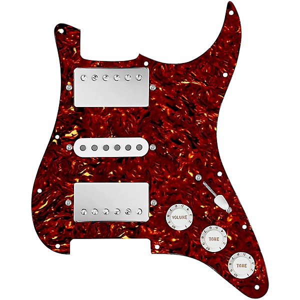 920D Custom HSH Loaded Pickguard for Stratocaster With Nickel Smoothie Humbuckers, White Texas Vintage Pickups and S5W-HSH...