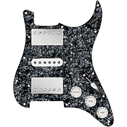 920d Custom HSH Loaded Pickguard for Stratocaster With Nickel Smoothie Humbuckers, White Texas Vintage Pickups and S5W-HSH Wiring Harness Black Pearl