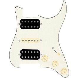 ... 920d Custom HSH Loaded Pickguard for Stratocaster With Uncovered Smoothie Humbuckers, Aged White Texas Vintage Pickups and S5W-HSH Wiring Harness Parchment