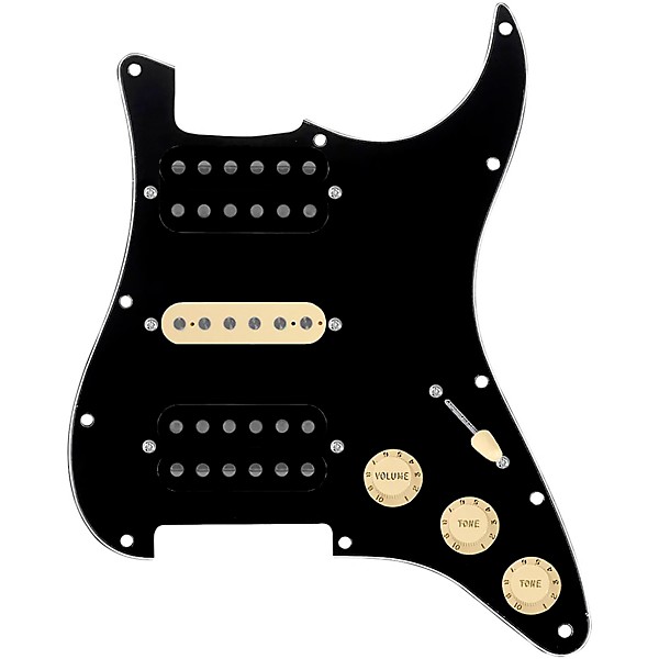 920d Custom HSH Loaded Pickguard for Stratocaster With Uncovered Smoothie Humbuckers, Aged White Texas Vintage Pickups and...