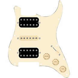 920d Custom HSH Loaded Pickguard for Stratocaster With Uncovered Smoothie Humbuckers, Aged White Texas Vintage Pickups and S5W-HSH Wiring Harness Aged White