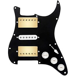 ... 920d Custom HSH Loaded Pickguard for Stratocaster With Gold Smoothie Humbuckers, White Texas Vintage Pickups and S5W-HSH Wiring Harness Black