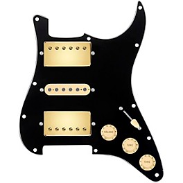 ... 920d Custom HSH Loaded Pickguard for Stratocaster With Gold Smoothie Humbuckers, Aged White Texas Vintage Pickups and S5W-HSH Wiring Harness Black