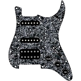 920d Custom HSS Loaded Pickguard For Strat With An Uncovered Smoothie Humbucker, Black Texas Vintage Pickups and Black Knobs Black Pearl