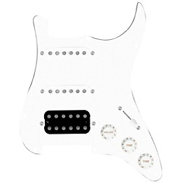 920d Custom HSS Loaded Pickguard For Strat With An Uncovered Smoothie Humbucker, White Texas Vintage Pickups, White Knobs White