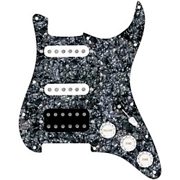 920d Custom HSS Loaded Pickguard For Strat With An Uncovered Smoothie Humbucker, White Texas Vintage Pickups, White Knobs Black Pearl