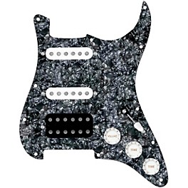 ... 920d Custom HSS Loaded Pickguard For Strat With An Uncovered Smoothie Humbucker, White Texas Vintage Pickups, White Knobs Black Pearl