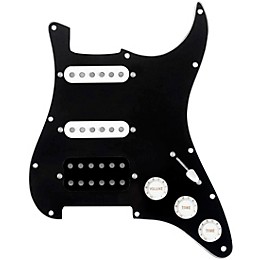 920d Custom HSS Loaded Pickguard For Strat With An Uncovered Smoothie Humbucker, White Texas Vintage Pickups, White Knobs Black