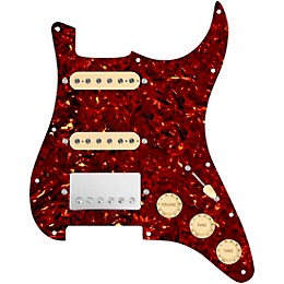 920d Custom HSS Loaded Pickguard For Strat With A Nickel Smoothie Humbucker, Aged White Texas Vintage Pickups and Aged White Knobs Tortoise