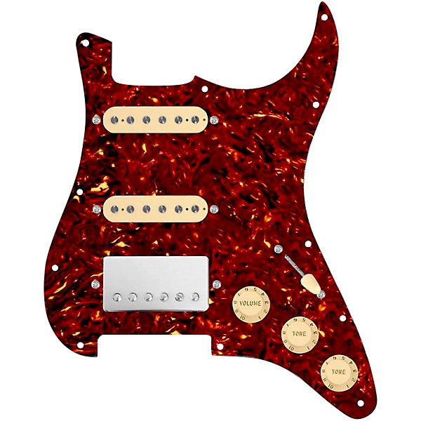 920d Custom HSS Loaded Pickguard For Strat With A Nickel Smoothie Humbucker, Aged White Texas Vintage Pickups and Aged Whi...