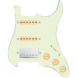 ... 920d Custom HSS Loaded Pickguard For Strat With A Nickel Smoothie Humbucker, Aged White Texas Vintage Pickups and Aged White Knobs Mint Green