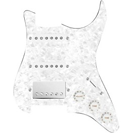 ... 920d Custom HSS Loaded Pickguard For Strat With A Nickel Smoothie Humbucker, White Texas Vintage Pickups and White Knobs White Pearl