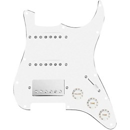 920d Custom HSS Loaded Pickguard For Strat With A Nickel Smoothie Humbucker, White Texas Vintage Pickups and White Knobs White