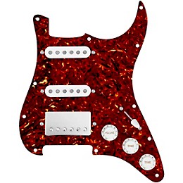 920d Custom HSS Loaded Pickguard For Strat With A Nickel Smoothie Humbucker, White Texas Vintage Pickups and White Knobs Tortoise