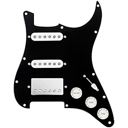 ... 920d Custom HSS Loaded Pickguard For Strat With A Nickel Smoothie Humbucker, White Texas Vintage Pickups and White Knobs Black