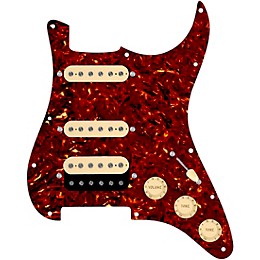 920d Custom HSS Loaded Pickguard For Strat With An Uncovered Roughneck Humbucker, Aged White Texas Growler Pickups and Black Knobs Tortoise