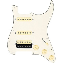 ... 920d Custom HSS Loaded Pickguard For Strat With An Uncovered Roughneck Humbucker, Aged White Texas Growler Pickups and Black Knobs Parchment