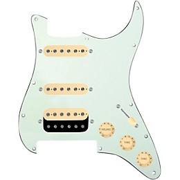 920d Custom HSS Loaded Pickguard For Strat With An Uncovered Roughneck Humbucker, Aged White Texas Growler Pickups and Black Knobs Mint Green