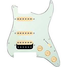 ... 920d Custom HSS Loaded Pickguard For Strat With An Uncovered Roughneck Humbucker, Aged White Texas Growler Pickups and Black Knobs Mint Green