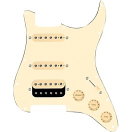 ... 920d Custom HSS Loaded Pickguard For Strat With An Uncovered Roughneck Humbucker, Aged White Texas Growler Pickups and Black Knobs Aged White