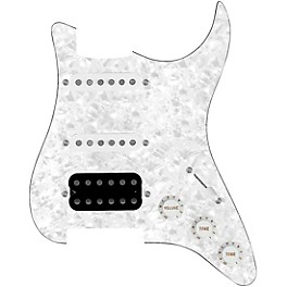 ... 920d Custom HSS Loaded Pickguard For Strat With An Uncovered Cool Kids Humbucker, White Texas Grit Pickups and Black Knobs White Pearl