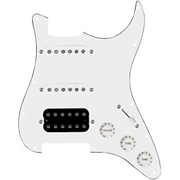 ... 920d Custom HSS Loaded Pickguard For Strat With An Uncovered Cool Kids Humbucker, White Texas Grit Pickups and Black Knobs White