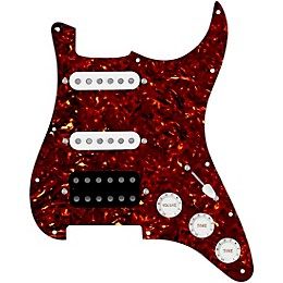 920d Custom HSS Loaded Pickguard For Strat With An Uncovered Cool Kids Humbucker, White Texas Grit Pickups and Black Knobs Tortoise