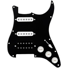 920d Custom HSS Loaded Pickguard For Strat With An Uncovered Cool Kids Humbucker, White Texas Grit Pickups and Black Knobs Black