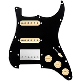 920d Custom HSS Loaded Pickguard For Strat With A Nickel Cool Kids Humbucker, Aged White Texas Grit Pickups and Black Knobs Black