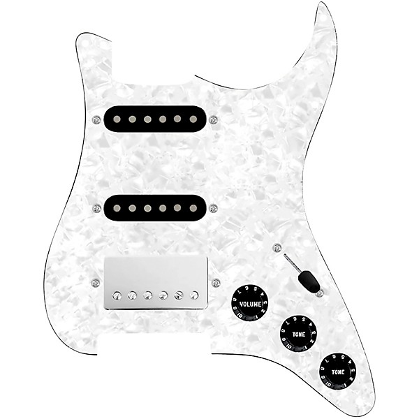 920d Custom HSS Loaded Pickguard For Strat With A Nickel Smoothie Humbucker, Black Texas Vintage Pickups and Black Knobs W...