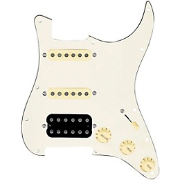 920d Custom HSS Loaded Pickguard For Strat With An Uncovered Cool Kids Humbucker, Aged White Texas Grit Pickups and Black Knobs Parchment