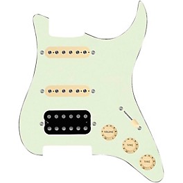 ... 920d Custom HSS Loaded Pickguard For Strat With An Uncovered Cool Kids Humbucker, Aged White Texas Grit Pickups and Black Knobs Mint Green