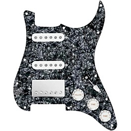 ... 920d Custom HSS Loaded Pickguard For Strat With A Nickel Cool Kids Humbucker, White Texas Grit Pickups and Black Knobs Black Pearl