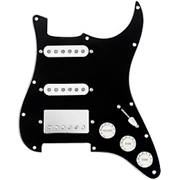 920d Custom HSS Loaded Pickguard For Strat With A Nickel Cool Kids Humbucker, White Texas Grit Pickups and Black Knobs Black