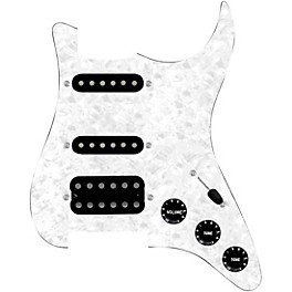 ... 920d Custom HSS Loaded Pickguard For Strat With An Uncovered Cool Kids Humbucker, Black Texas Grit Pickups and Black Knobs White