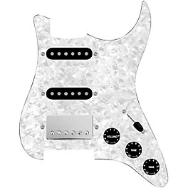 ... 920d Custom HSS Loaded Pickguard For Strat With A Nickel Cool Kids Humbucker, Black Texas Grit Pickups and Black Knobs White Pearl