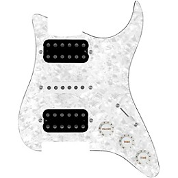 920d Custom HSH Loaded Pickguard for Stratocaster With Uncovered Smoothie Humbuckers, White Texas Vintage Pickups and S5W-HSH Wiring Harness White Pearl
