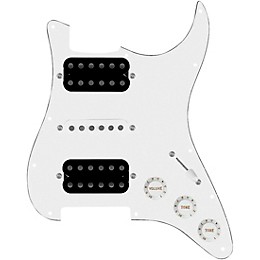 920d Custom HSH Loaded Pickguard for Stratocaster With Uncovered Smoothie Humbuckers, White Texas Vintage Pickups and S5W-HSH Wiring Harness White